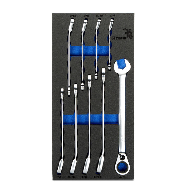 Capri Tools 6-Point Reversible Ratcheting Combination Wrench Set, SAE, 9 pcs CP15050MT